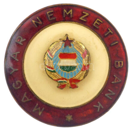 DN 'Magyar Nemzeti Bank' zománcozott, műgyantás fém jelvény (31mm) T:1-,2 patina