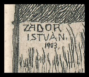 Kloszka R. jelzéssel, Zádor István (1882-1963) után: Karczag Aladár könyvtárából (erotikus ex libris). Rézkarc, papír, jelzett a karcon, 12,5x5,5 cm - Image 2