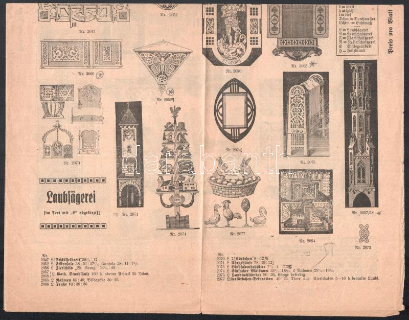 cca 1910 Képes keret és ráma díszítés árjegyzék, Münchner Vorlagen - Image 2