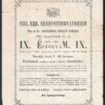 1908 Zeneakadémiai előkészítő tanfolyam hirdetmény 23x30 cm Beszakadással 2 db