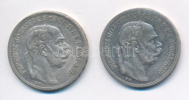 1912KB 2K Ag 'Ferenc József' (2x) T:2- mindkét érmén fülnyom Adamo K6