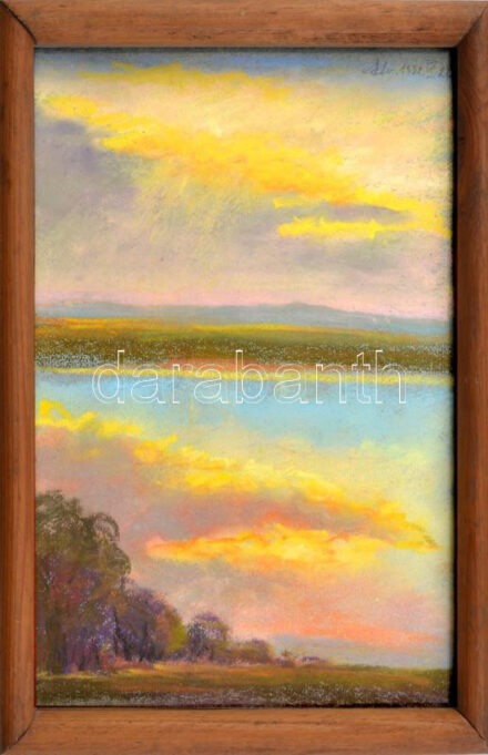 Bertalan Rózsa (1900-1987): Tündöklő egek, 1932. Pasztell, papír, jelezve jobbra fent, üvegezett fakeretben, 31x21 cm