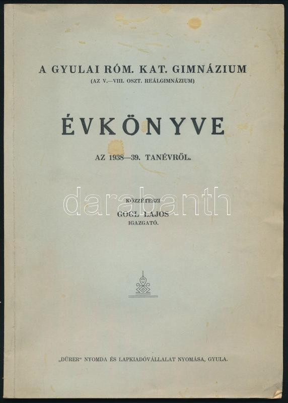 1937-38 A Gyulai gimnázium 2 db évkönyve - Image 2