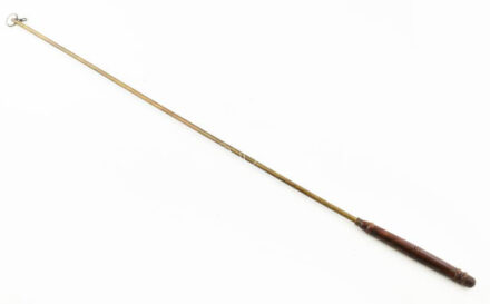 Függönyhúzó rúd, réz és fa 98 cm