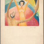 Olvashatatlan jelzéssel, 2 db mű: Alakok, 1972. Akvarell, papír, lapméret: 29x21 cm