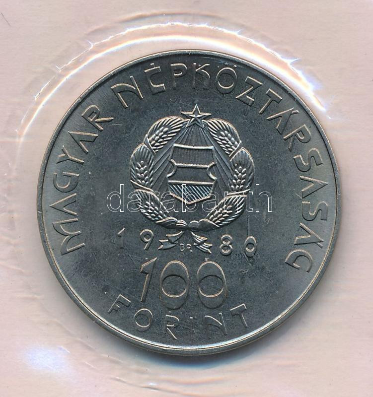 1980. 100Ft Cu-Ni 'Szovjet-magyar közös űrrepülés' eredeti fóliacsomagolásban T:1 Adamo EM61 - Image 2