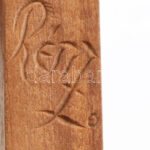 Réti Zoltán: Mohás kopjafák, Fafaragás, Jelzett 36 cm - Image 3