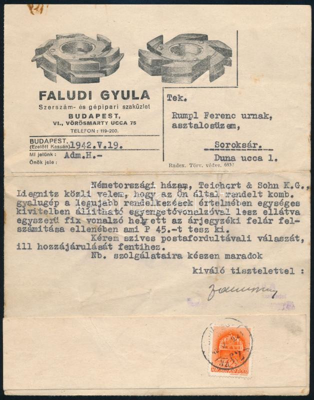cca 1940 Budapesti vas- és gépipari kereskedők reklámanyaga, 3 db - Image 2