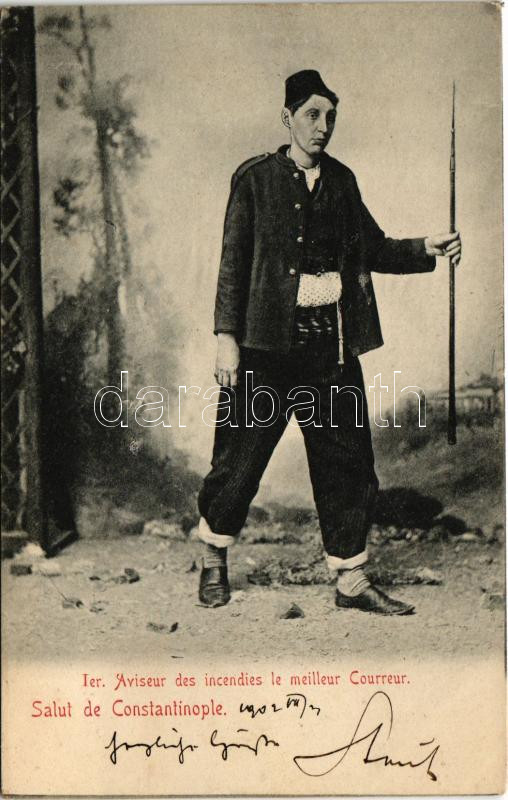 1902 Constantinople, Istanbul; Ier Aviseur des incendies le meilleur Courreur