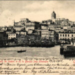 1902 Constantinople, Istanbul; Vue de la Tour de Galata et de la Banque Imp. Ottomane / general view, tower, bank, steamship (Rb)