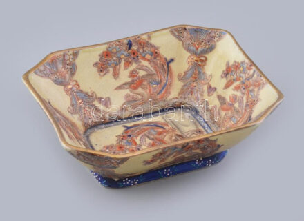 Japán szacuma (Terebess) kézzel festett, jelzett, hibátlan 19x16 cm