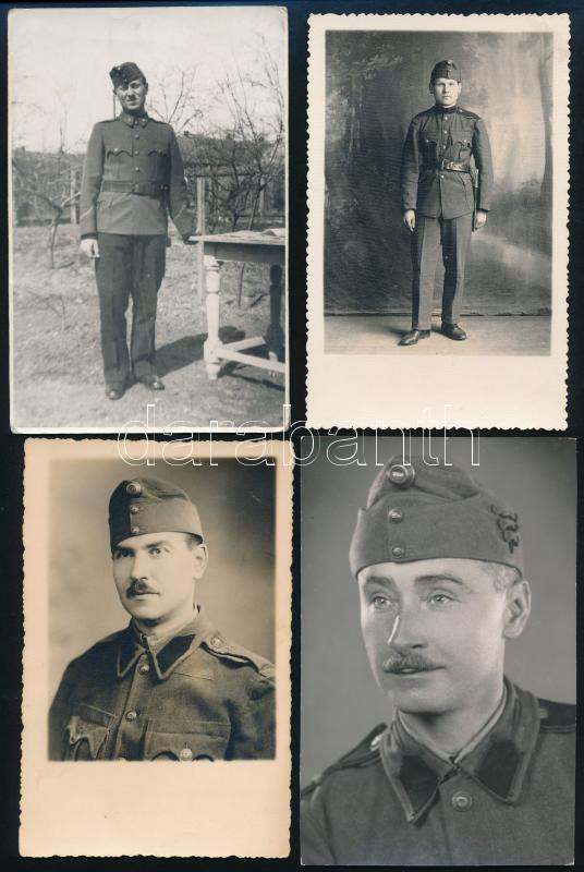 1941-1944 Katonaportrék, 4 db, 13,5×8,5 cm