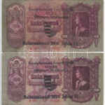 1930. 100P (4x) mindegyik bankjegy klf 'Éremgyűjtők' felülbélyegzéssel T:III
