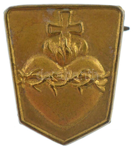 ~1940. 'Szívgárda' sárgaréz jelvény (16x14mm) T:1-,2