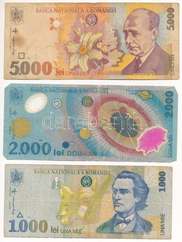 Románia 1966-1999. 100L-5000L (6xklf) T:III,III- Romania 1966-1999. 100 Lei - 5000 Lei (6xdiff) C:F,VG - Image 3