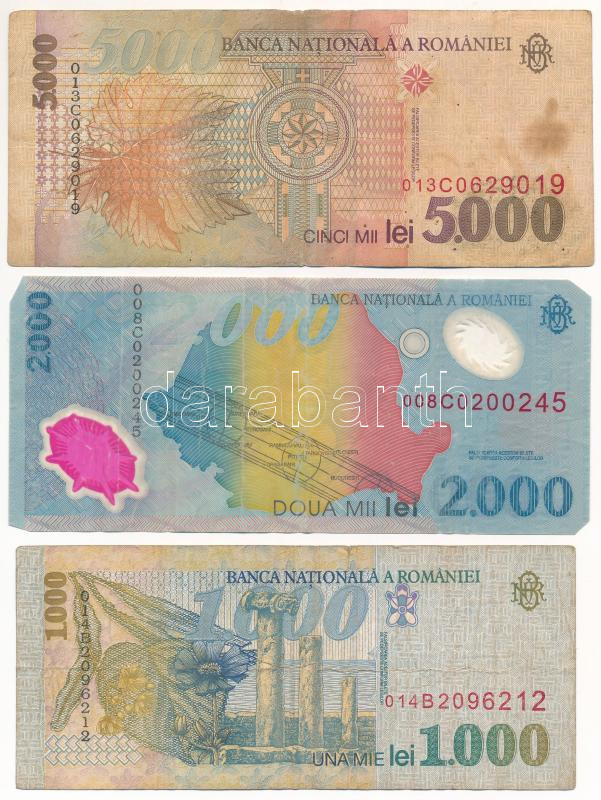 Románia 1966-1999. 100L-5000L (6xklf) T:III,III- Romania 1966-1999. 100 Lei - 5000 Lei (6xdiff) C:F,VG - Image 4
