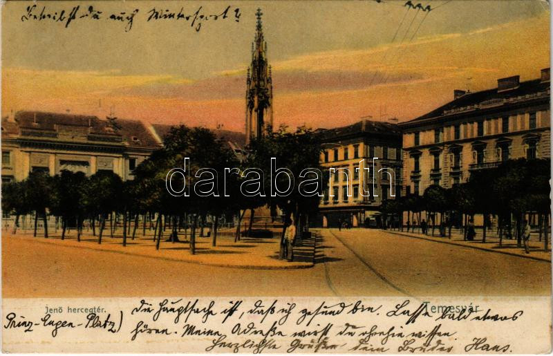 1913 Temesvár, Timisoara; Jenő herceg tér / square (EK)