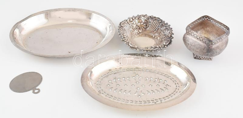 Vegyes alpakka tárgyak: sültes tál 25x20 cm Kínáló, stb