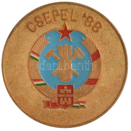 1988. 'Csepel '88' zománcozott fém jelvény (38mm) T:1- kis zománchiba