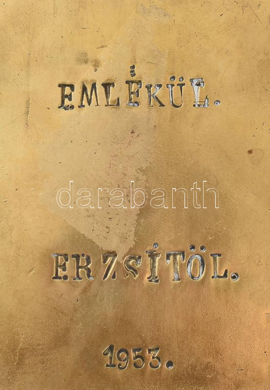Emlékül Erzsitől 1953. Réz doboz, korának megfelelő állapotban, 13x8,5x5 cm, 538 g - Image 3