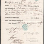 1862 Kétlapos nyugta Kittsee-Köpcsény okmánybélyeggel és negatív bélyegzőkkel