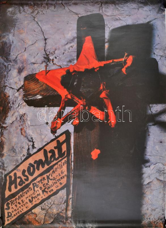 1988 Hasonlat Stefanovits Péter kiállítási plakát. 60x80 cm