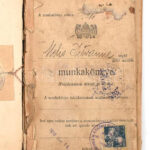 1918 Helis Istvánné gyári segédmunkás munkakönyve, több különböző pecséttel (Magyar Lőszergyár Rt., M. Kir. Dohánygyár, stb.)