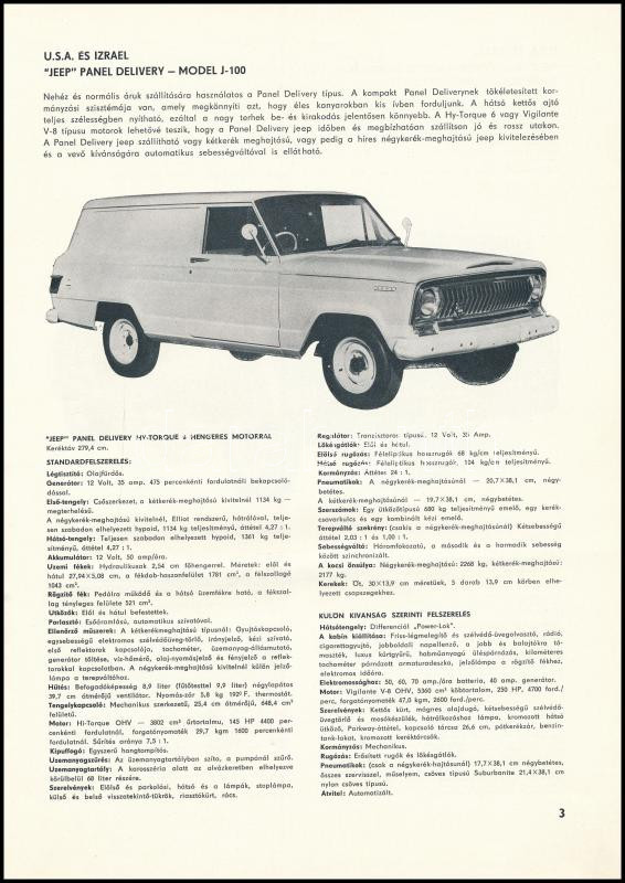 1953-1964 Jeep autók katalógusa magyar nyelven, 16p - Image 2