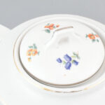 3db Zsolnay teás kínáló, matricás porcelán, jelzett, kopott, m: 13-17 cm - Image 2