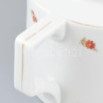 3db Zsolnay teás kínáló, matricás porcelán, jelzett, kopott, m: 13-17 cm - Image 3