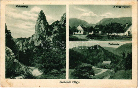 Szádelő, Zádiel; Cukorsüveg, Turistaház, szálló, a völgy bejárata. Tobák F. felvételei / Zádielská dolina / chalet, tourist house, valley (EK)