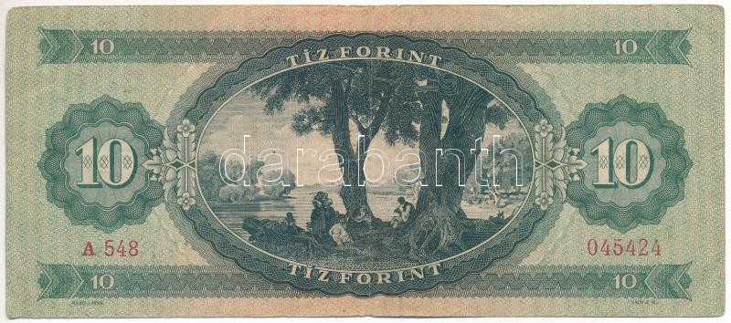 1947. 10Ft 'A 548 045424' T:III Hungary 1947. 10 Forint 'A 548 045424' C:F Adamo F2 - Image 2