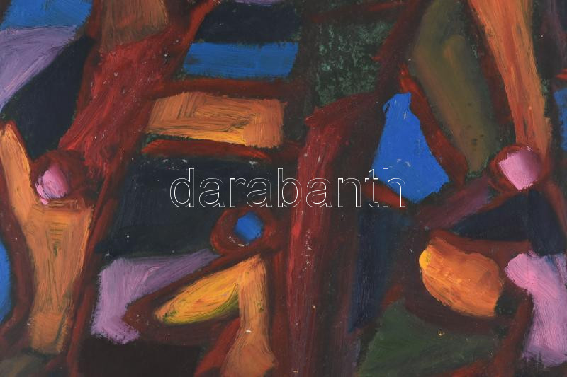 Csepeli Németh Miklós (1934-2012): Erdei kirándulók. Olaj, karton, jelezve jobbra lent, 56,5x51 cm - Image 2