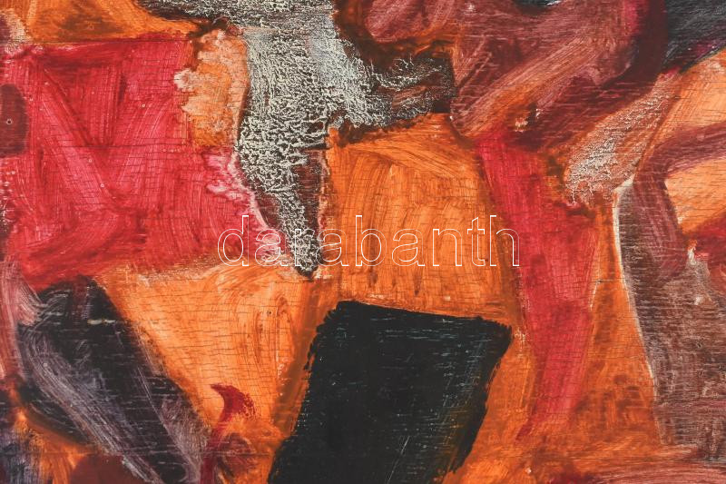 Csepeli Németh Miklós (1934-2012): Arcok és alakok, 2003. Olaj, falemez, jelezve balra lent, 52,5x49 cm - Image 2