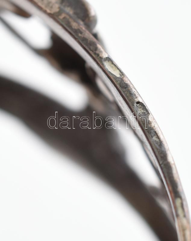 2 db empire stílusú ezüst (Ag) fűszertartó üveg betéttel. Jelzett. 6,5 cm 58 g kis csorbákkal - Image 4