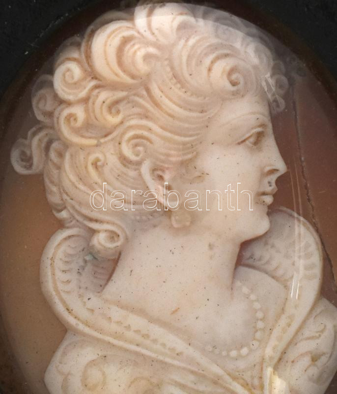 Kámea. XIX. sz. Üvegezett keretben 5x4 cm - Image 2