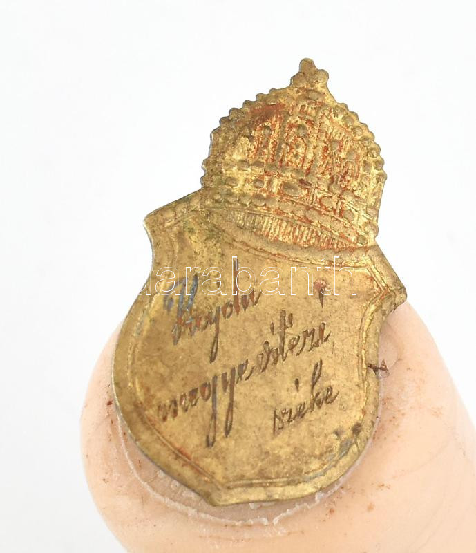 Hajdú Megye Vitézi Széke réz zászlórúd jelvény 27 mm - Image 2