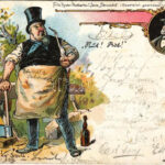 1901 Zimmerling Schulz. Fritz Reuter Postkarten I. Serie 'Stromtid' Lith. u. Druck Kutzner & Berger. Art Nouveau, litho (fa)