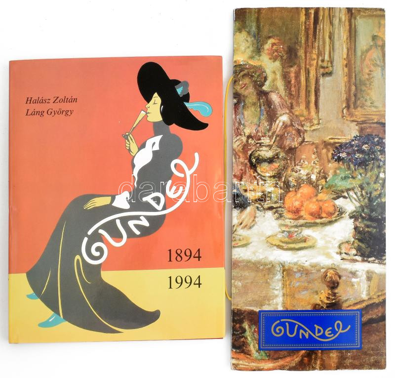 Halász-Láng: Gundel 1894-1994. Kiadói egészvászon kötés, papír védőborítóval + étlapok