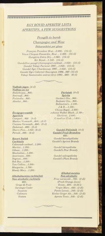 Halász-Láng: Gundel 1894-1994. Kiadói egészvászon kötés, papír védőborítóval + étlapok - Image 4