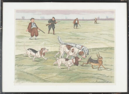 Boris O'Klein (1893-1985): Sex Appeal! (Szexi vonzerő!) Karikatúra. Színezett litográfia, papír, jelzett. Fakeretben. 30x41cm