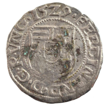 1529K-B Denár Ag 'I. Ferdinánd' (0,50g) T:2 patina Hungary 1529K-B Denar Ag 'Ferdinand I' (0,50g) C:XF patina Huszár: 935., Unger II.: 745.a