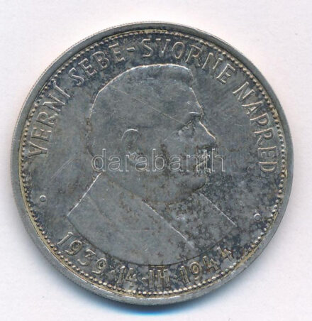 Szlovákia 1944. 50K Ag 'Függetlenség 5. évfordulója' T:1-,2 karc, patina Slovakia 1944. 50 Korun Ag '5th Anniversary of Independence' C:AU,XF scratch, patina Krause KM#10