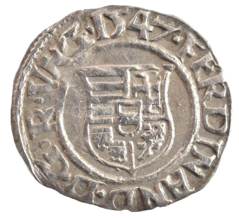 1547K-B Denár Ag 'I. Ferdinánd' (0,49g) T:1- patina Hungary 1547K-B Denar Ag 'Ferdinand I' (0,49g) C:AU patina Huszár: 935., Unger II.: 745.a