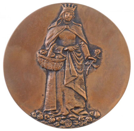 Szabó Imrefia Béla (1952- ) DN Árpád-házi Szent Erzsébet rózsacsodája, egyoldalas Br plakett (98mm) T:1-