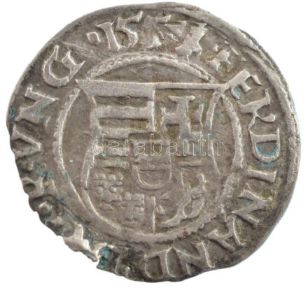 1557K-B Denár Ag 'I. Ferdinánd' (0,42g) T:2 kitörés Hungary 1557K-B Denar Ag 'Ferdinand I' (0,42g) C:XF crack Huszár: 935., Unger II.: 745.a