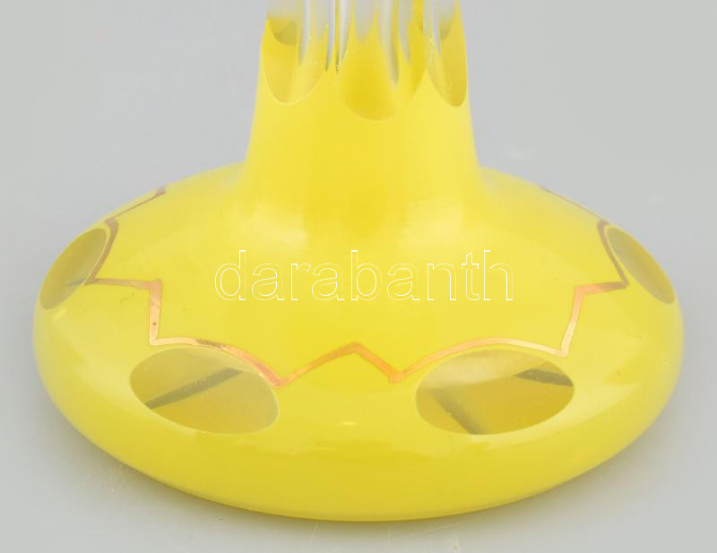Bieder pohár, kézzel festett, több rétegű üveg, kopásnyomokkal, m: 20 cm - Image 3