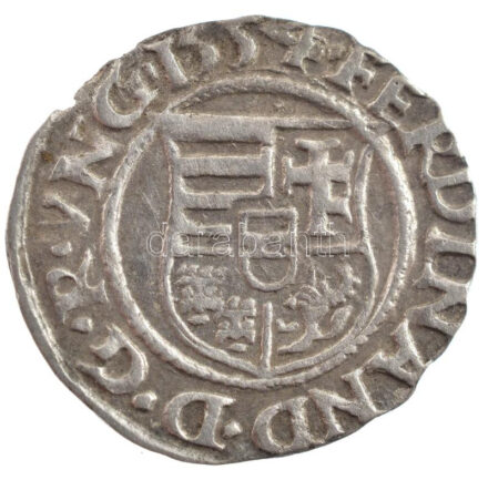 1559K-B Denár Ag 'I. Ferdinánd' (0,46g) T:1-,2 patina Hungary 1559K-B Denar Ag 'Ferdinand I' (0,46g) C:AU,XF patina Huszár: 935., Unger II.: 748.a