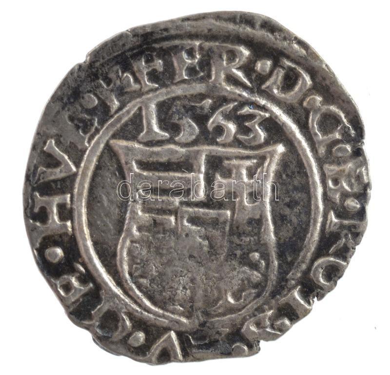 1563K-B Denár Ag 'I. Ferdinánd' (0,61g) T:2 patina Hungary 1563K-B Denar Ag 'Ferdinand I' (0,61g) C:XF patina Huszár: 936., Unger II.: 748.a