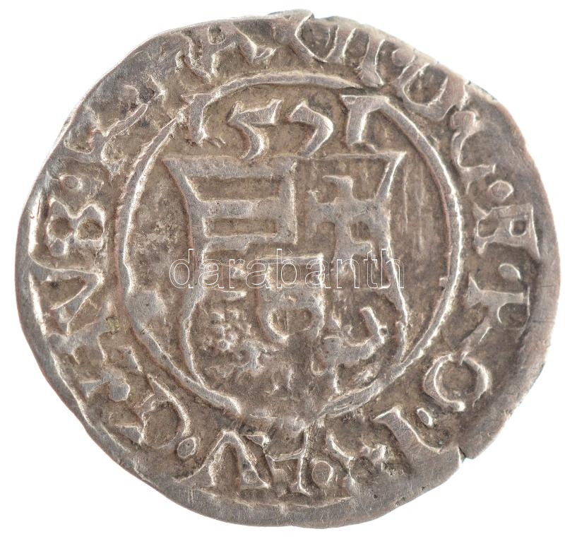 1571K-B Denár Ag 'Miksa' (0,51g) T:1- patina Hungary 1571K-B Denar Ag 'Maximilian' (0,51g) C:AU patina Huszár: 992.,Unger II.: 766.a